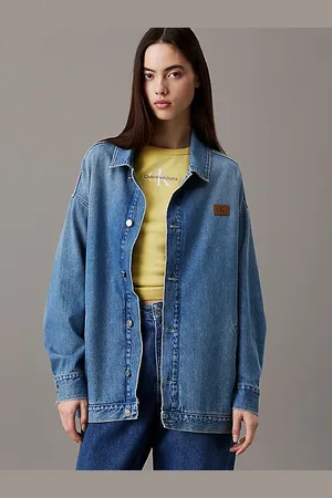 Calvin Klein Swobodna jeansowa kurtka koszulowa