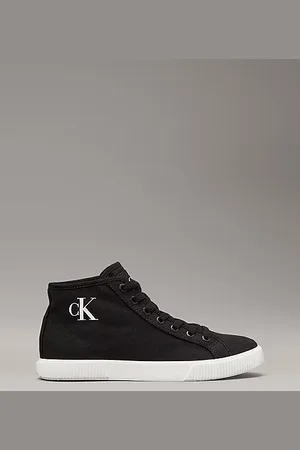 Calvin Klein Płócienne buty sportowe za kostkę z niskim bieżnikiem