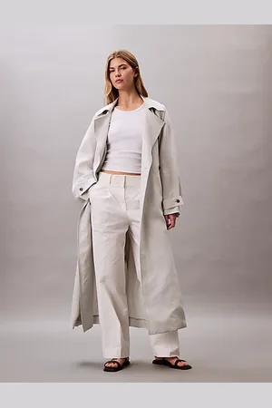Calvin Klein Swobodne spodnie z bawełny z twillem