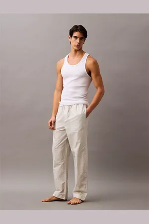 Calvin Klein Spodnie od piżamy z popeliny bawełnianej