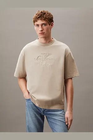 Calvin Klein Swobodny T-shirt z monogramem