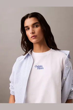 Calvin Klein T-shirt z flokowanym logo