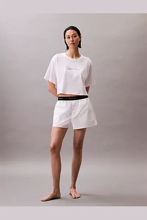Calvin Klein Szorty od piżamy z popeliny bawełnianej - Pride