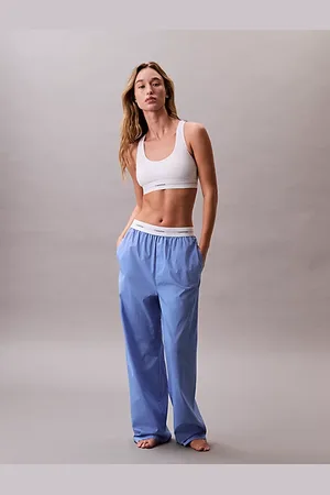 Calvin Klein Spodnie od piżamy z popeliny bawełnianej