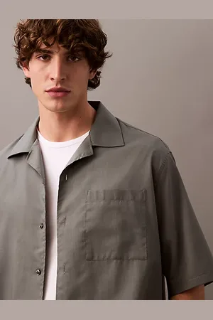 Calvin Klein Swobodna koszula z gazy bawełnianej