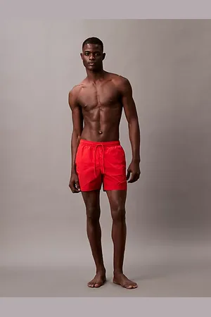 Calvin Klein Szorty kąpielowe o średniej długości ściągane sznureczkiem - CK Soft Nylon