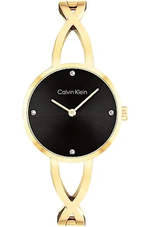 Calvin Klein Pozłacany zegarek ze stali nierdzewnej z bransoletką