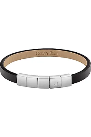 Calvin Klein Bransoletka geometryczna ze skóry i stali