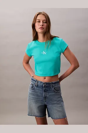 Calvin Klein Wąski T-shirt z monogramem