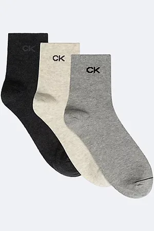 Calvin Klein 3 pary miękkich skarpet za kostkę z czesanej bawełny