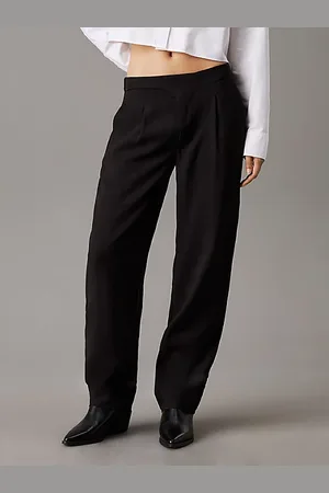 Calvin Klein Spodnie plisowane z miękkiej wiskozy
