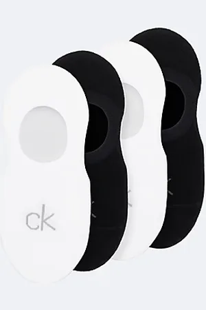 Calvin Klein 4 pary miękkich skarpetek stopek z bawełny czesanej
