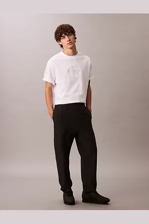 Calvin Klein Spodnie dresowe z bawełny frotte z monogramem