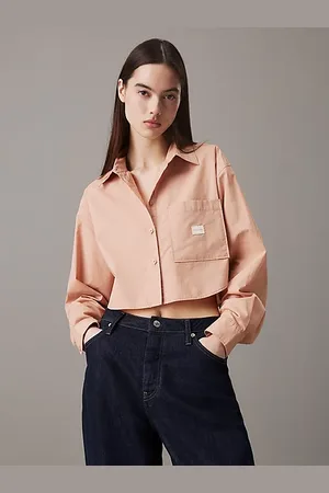 Calvin Klein Koszula z bawełnianej popeliny o skróconym kroju