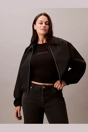 Calvin Klein Wąski T-shirt plus size z logo
