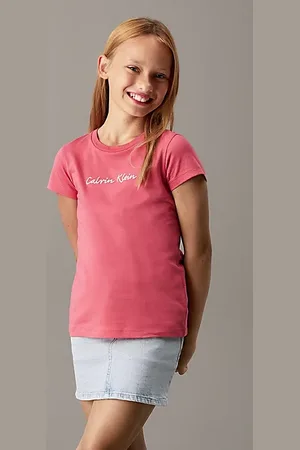 Calvin Klein Wąski T-shirt z logo
