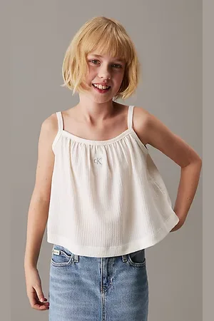 Calvin Klein Luźny top na ramiączkach z marszczeniami