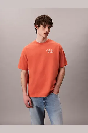 Calvin Klein Swobodny T-shirt z grafiką z logo w stylu pisma