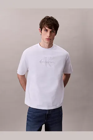 Calvin Klein Swobodny T-shirt z monogramem