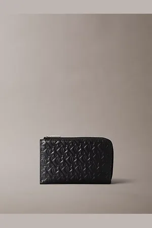 Calvin Klein Skórzane etui na karty zapinane na zamek z blokadą RFID
