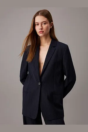 Calvin Klein Swobodna prążkowana marynarka