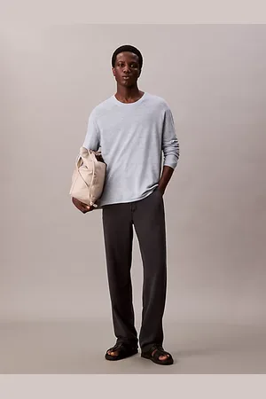 Calvin Klein Sweter Dual Tone z mieszanki lnu