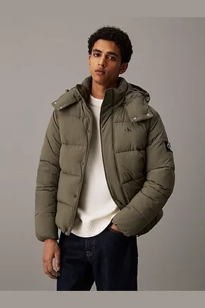 Calvin Klein Marszczona kurtka puchowa z nylonu z kapturem