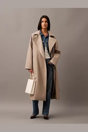 Calvin Klein Trencz z wełnianego twillu