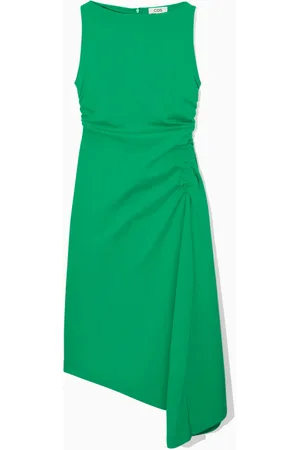 COS Kobieta Sukienki asymetryczne - ASYMMETRIC GATHERED MIDI DRESS