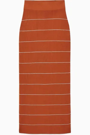 COS Dzianinowa Spódnica Maxi W Paski