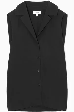 COS Sleeveless Campcollar Pure Silk Blouse in