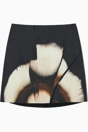 COS Floralprint Linenblend Mini Skirt in