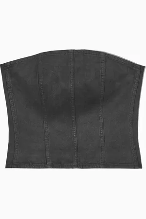 COS Gorsetowy Top Z Powlekanego Denimu