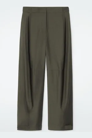 COS Wełniane Spodnie Typu Barrel W Stylu Utility