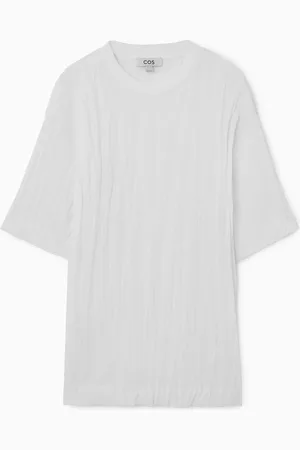 COS Dżersejowy T-Shirt Oversize Z Marszczeniami