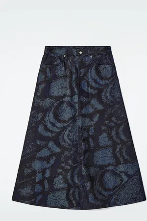 COS Trapezowa Spódnica Midi Z Żakardowego Denimu