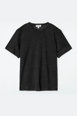 COS Lniany T-Shirt Z Okrągłym Dekoltem in