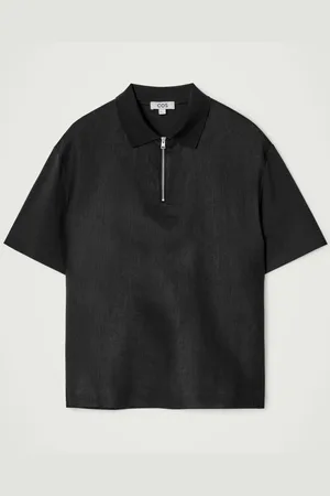COS Koszulka Polo Z Lnianym Panelem in