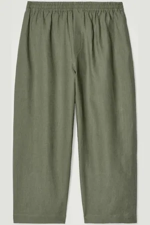 COS Elasticated Linen Wideleg Trousers in
