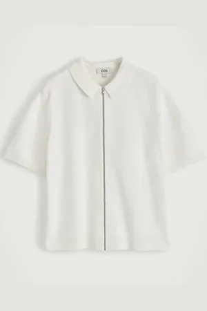 COS Waffleknit Cotton Zipped Shirt in