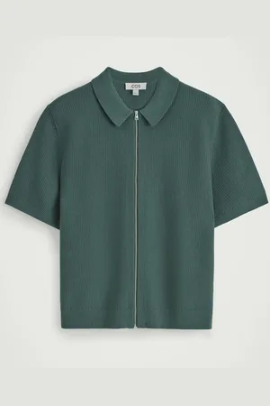 COS Waffleknit Cotton Zipped Shirt in