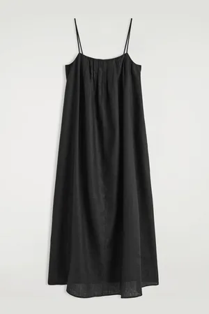 COS Plisowana Lniana Sukienka Maxi in
