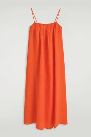 COS Plisowana Lniana Sukienka Maxi in