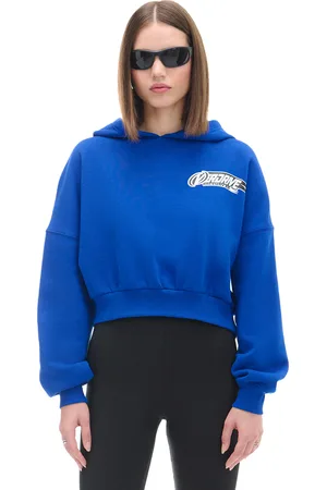 Cropp Niebieska bluza crop z kapturem Baltic Games