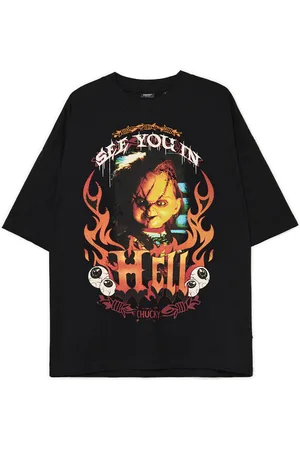 Cropp Czarna koszulka z Laleczką Chucky UNISEX