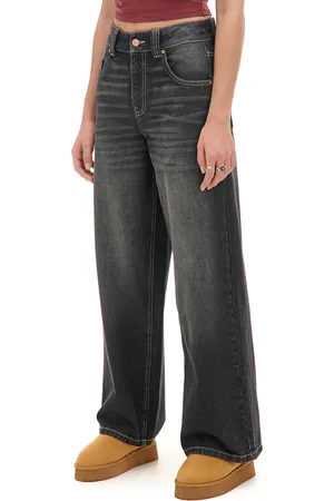 Cropp Czarne jeansy baggy z efektem sprania