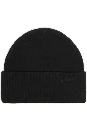 Cropp Czarna czapka beanie z naszywką