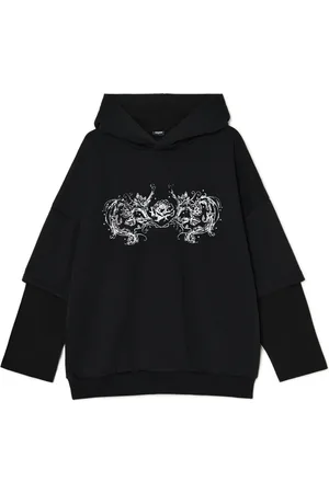 Cropp Bluza hoodie z podwójnym rękawem UNISEX