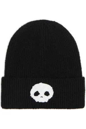 Cropp Czarna czapka beanie z naszywką czaszki