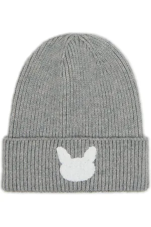 Cropp Szara czapka beanie z naszywką królika
